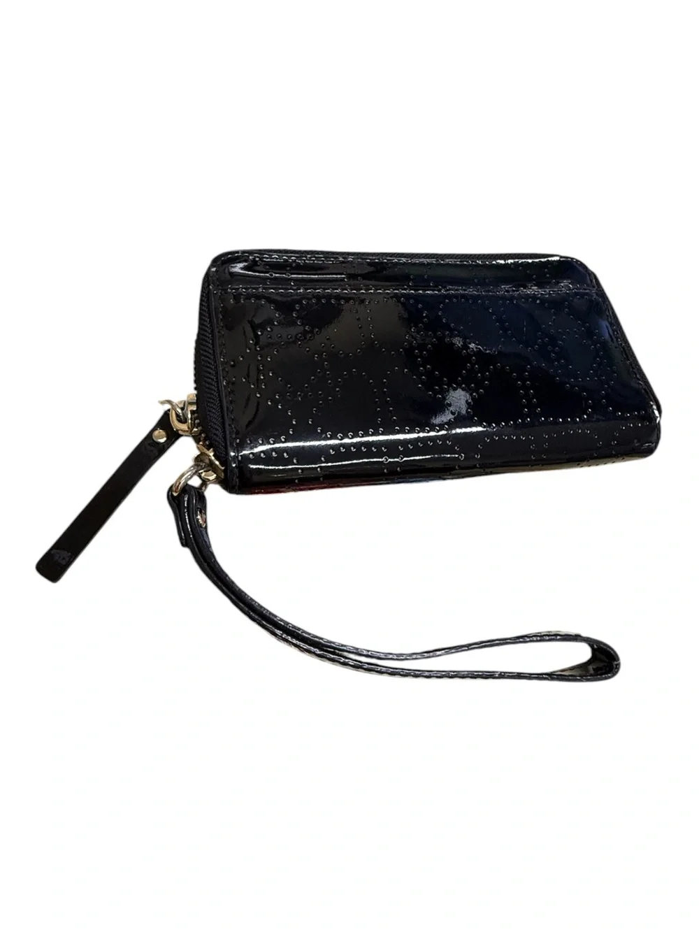 Vintage kate spade Black Patent Zip Around Wristlet Wallet
